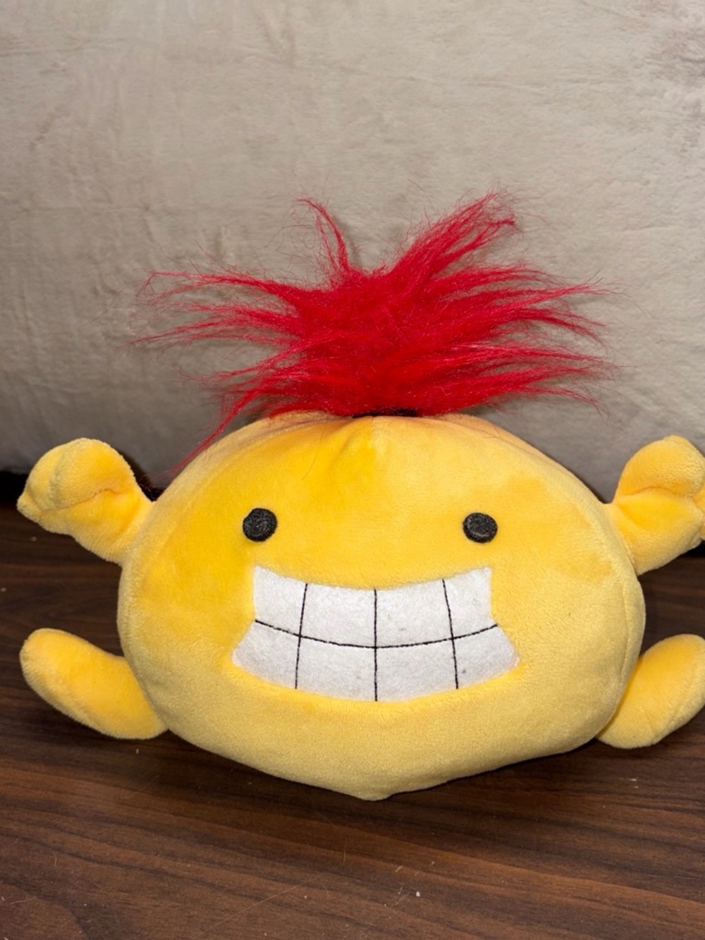 Nintendo Yellow Plush Smile Toy with Red Hair